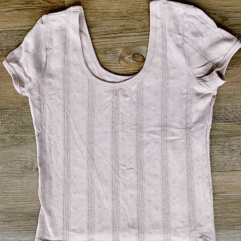 Madewell cropped lilac purple tee shirt